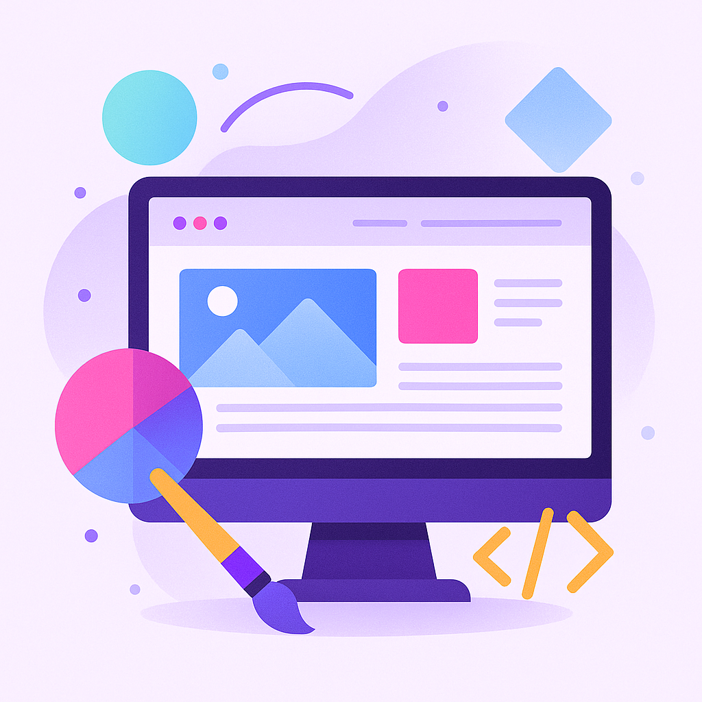 Web development and design illustration