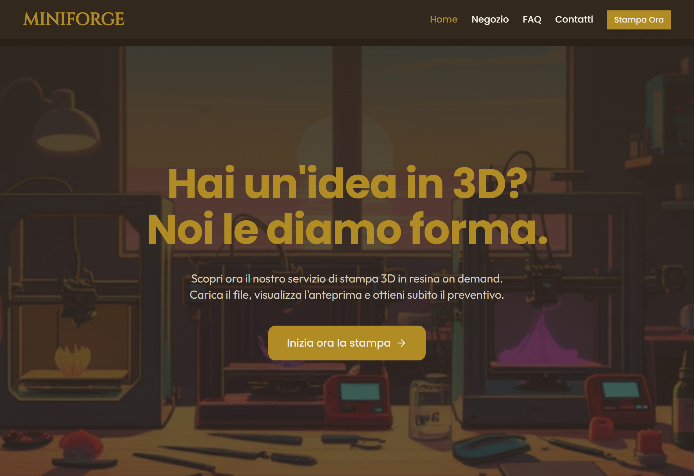 Screenshot del sito Miniforge